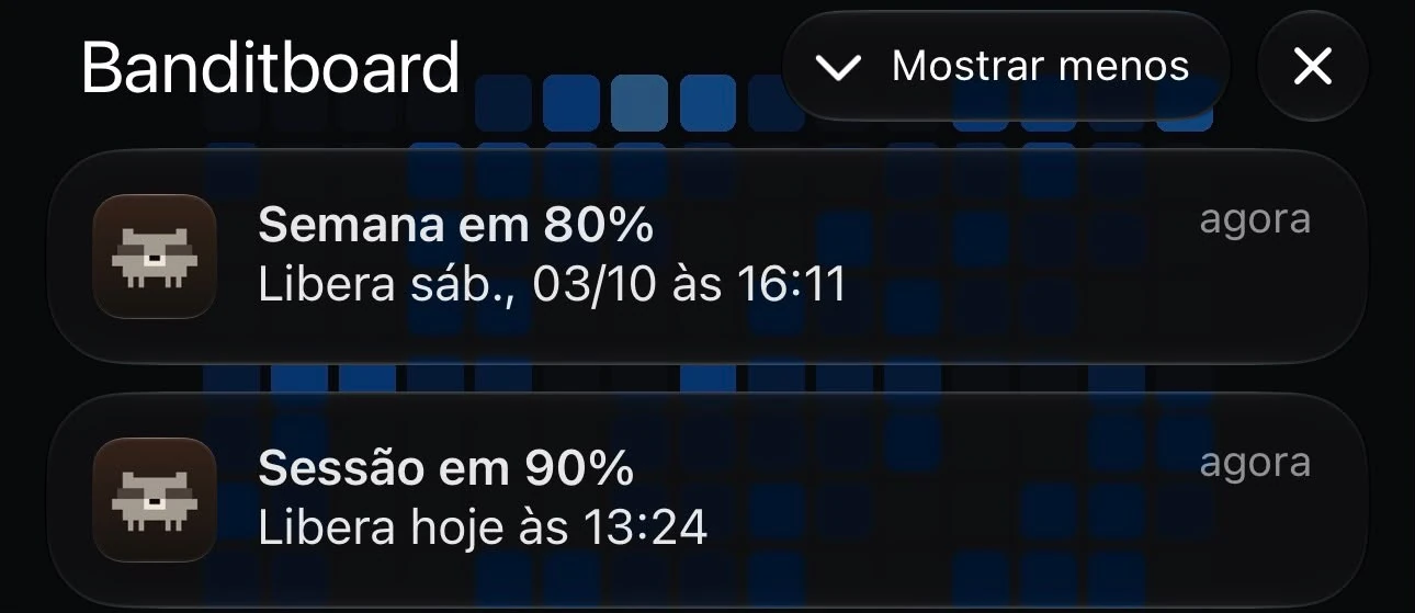 Avisos de limite no iPhone