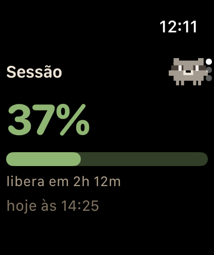 Apple Watch com a sessão