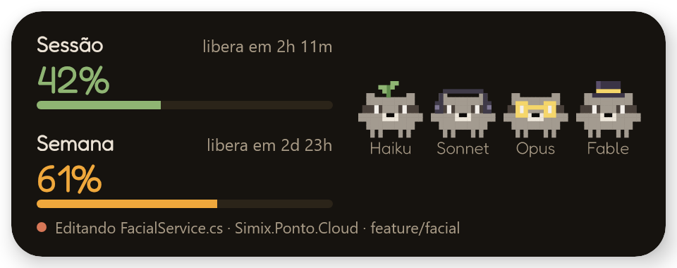 Widget com o Racco do Opus editando um arquivo